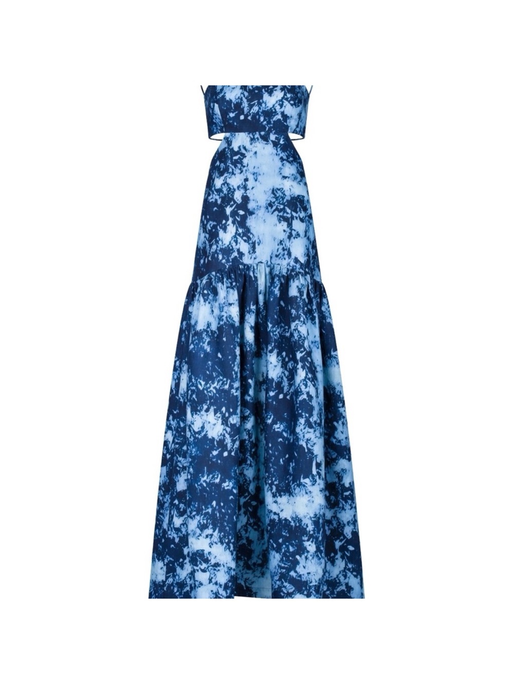 Silvia Tcherassi Blue Tie-Dye Maxi Dress with Cutout Bodice
